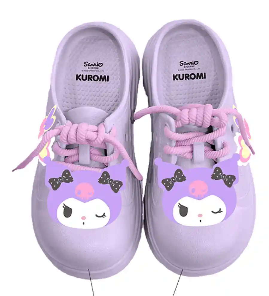 Miniso — (37-38) Kuromi Lace Up Clogs