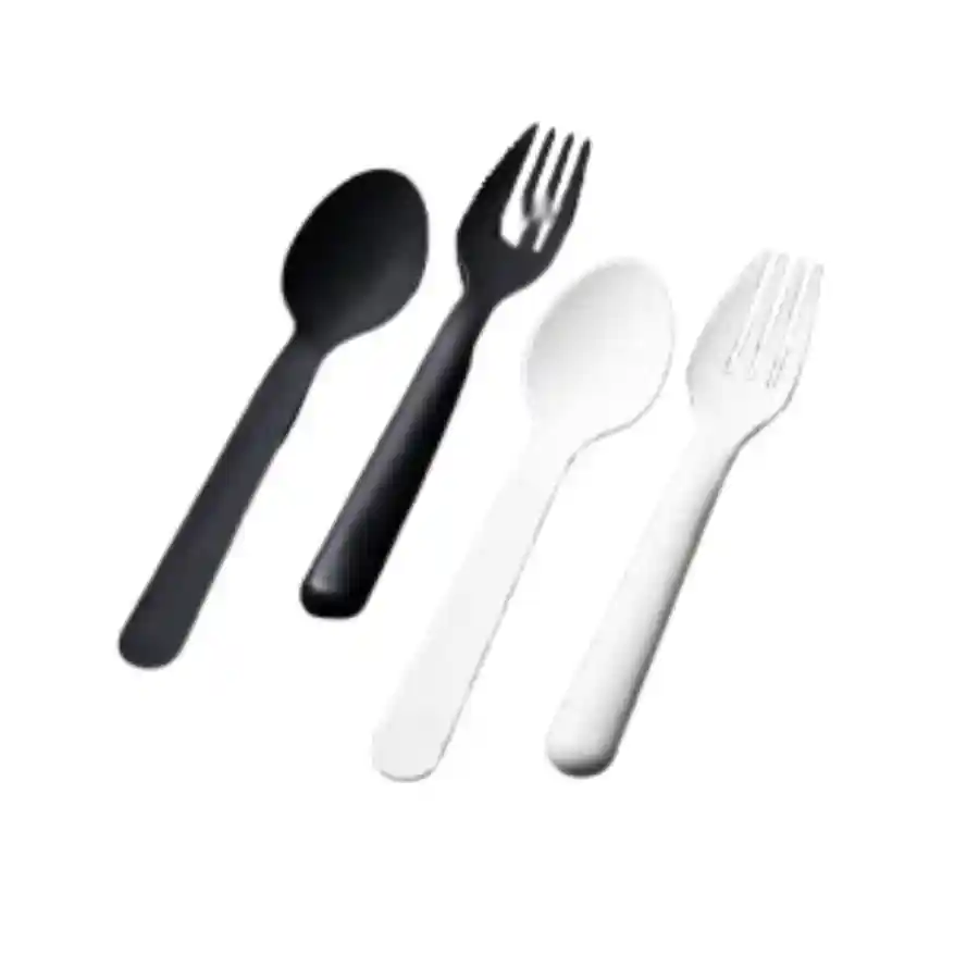 Miniso — Black & White Collection Magnetic Flatware Set (Fork & Spoon)
