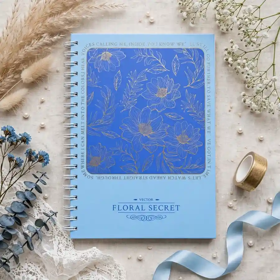 Floral Secret Gold Foiled - Spiral Journal (B5)