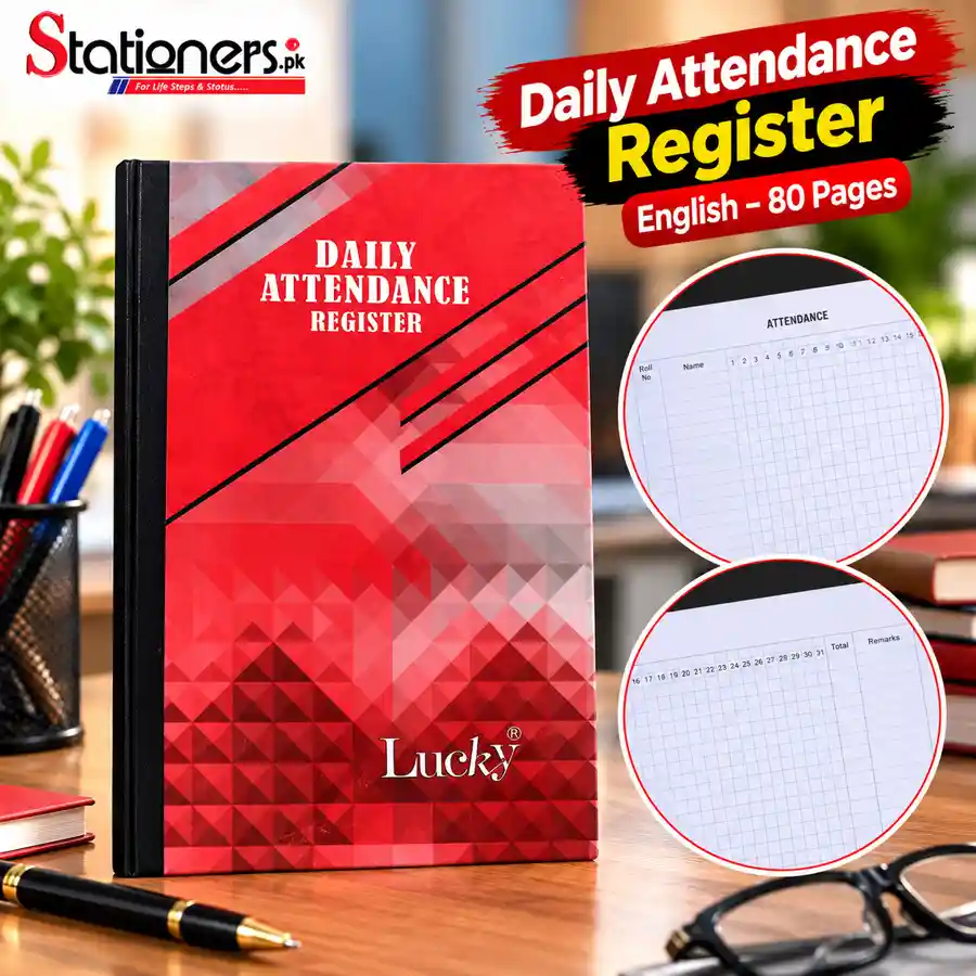 Daily Attendance Register English – 80 Pages | School & Office Attendance Book