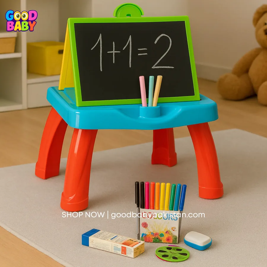Goodbaby — 3-in-1 Kids Activity Desk with Projector, Chalkboard & Whiteboard