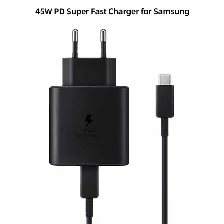 Samsung 45W Super Fast Charger USB Type C Wall Adapter Power Delivery PD Adaptive Quick Charging High Speed Charging Plug Intelligent Safety Protection Universal Mobile Phone Table