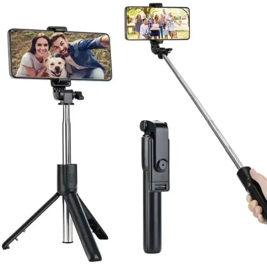 3 in 1 R1 Selfie Stick Tripod Stand Holder with Bluetooth 360 Degree Rotatable