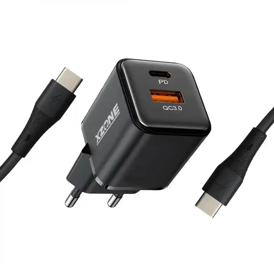 Xzone X-QD207 20W PD+QC Dual Port Fast Charger & Type-C Cable