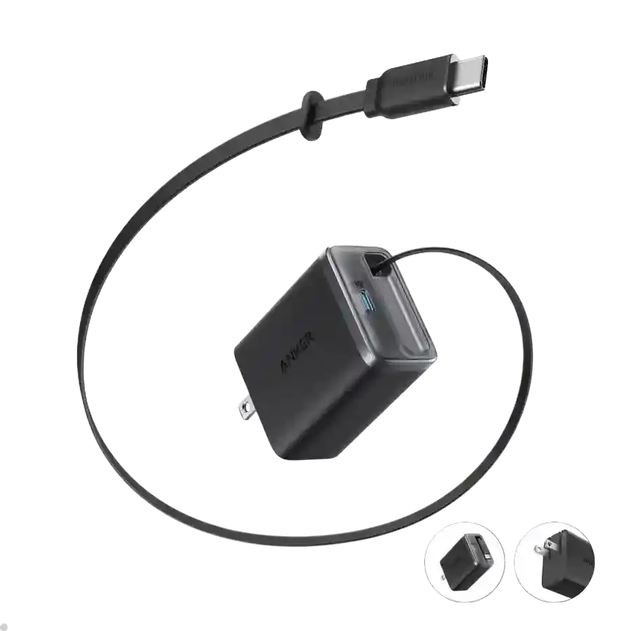 Anker Nano Charger 35w, Built-In Retractable USB-C Cable