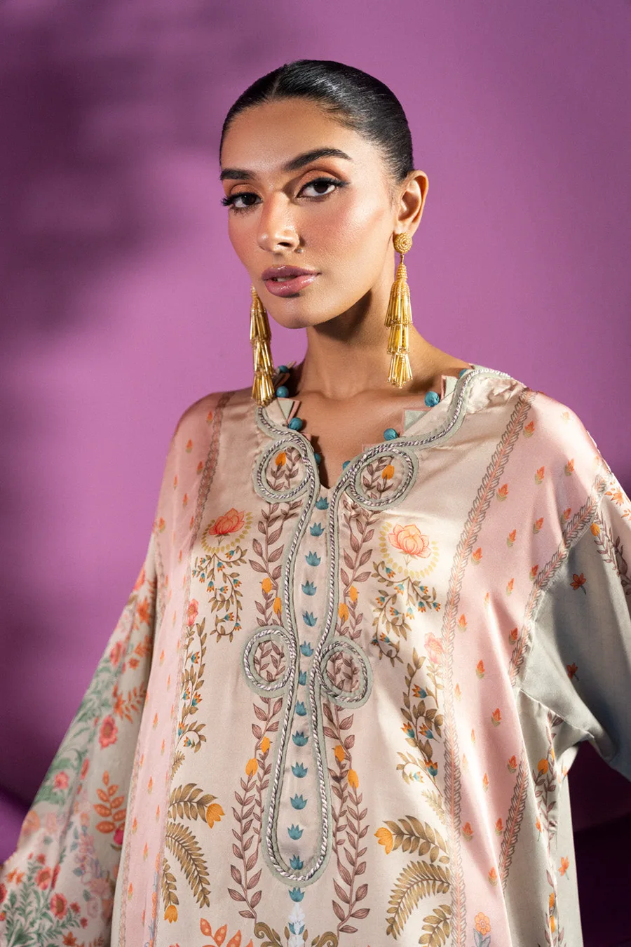 Alkaram — Rts Kaftan Cask 04 3P26 Beige