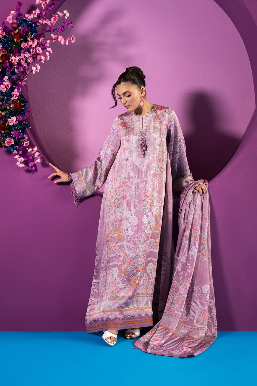 Alkaram — Rts Kaftan Cask 02 3P26 Mauve