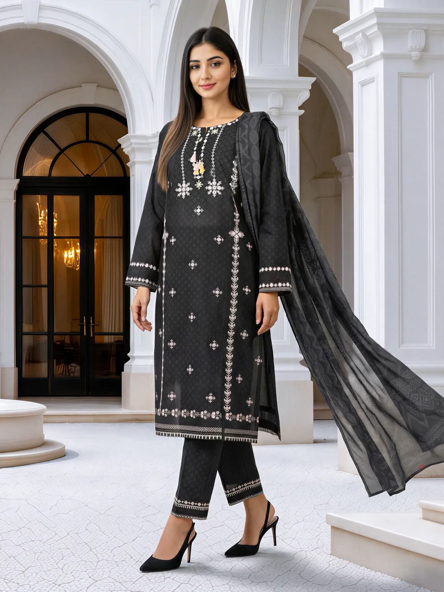 LimeLight — 3 Piece Khaddar Suit- Embroidered (Unstitched)