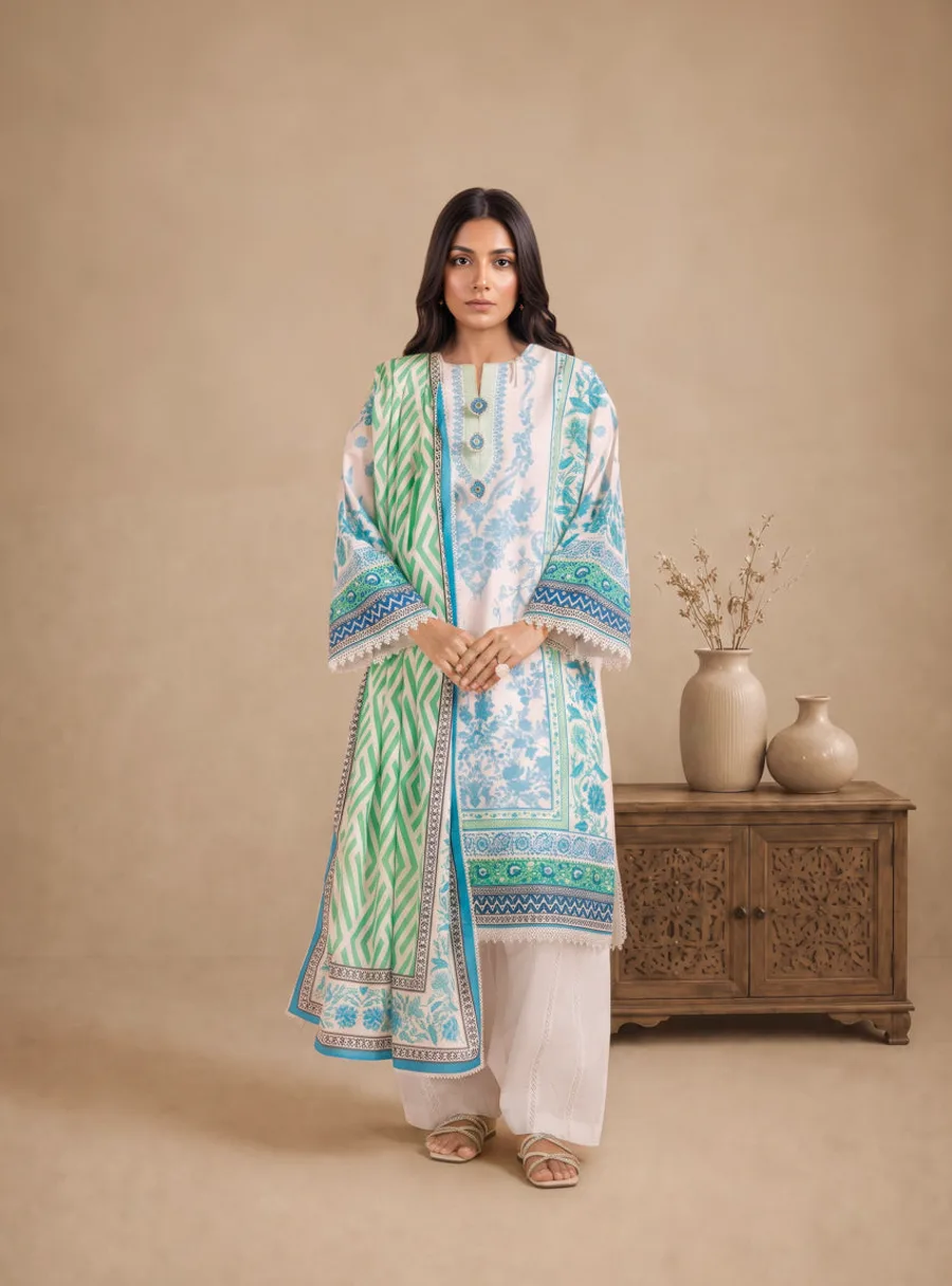 Bonanza Satrangi — Azure - 3 Pc (WU3PPBS25LI8S3)