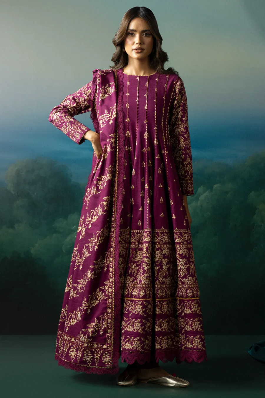 Alkaram — Rts Shirt Trouser Dupatta Ec530 3P26 Purple