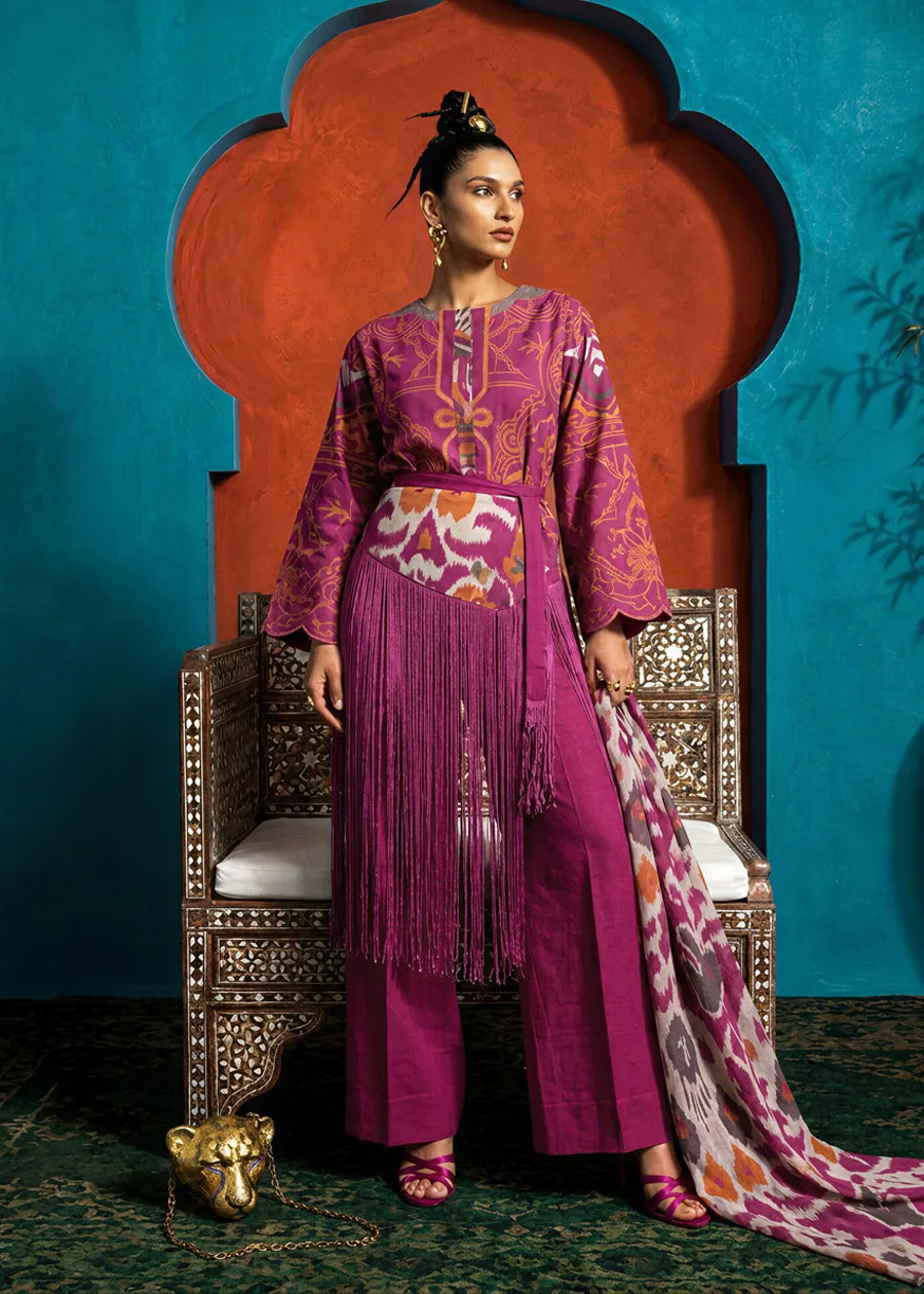Bonanza Satrangi — Royal Plum - 3 Pc (WU3PPBW26LI9O79)