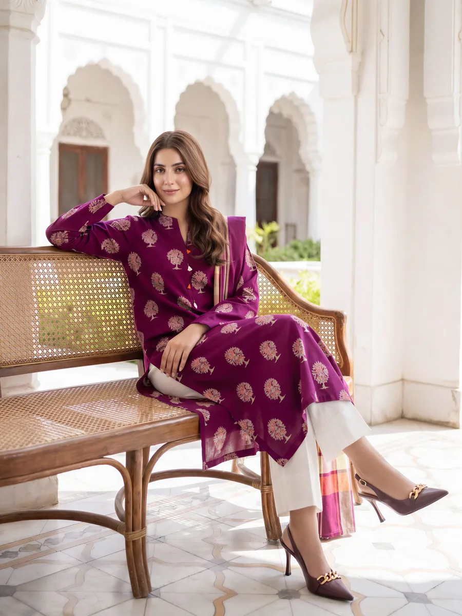 LimeLight — 2 Piece Khaddar Paste Suit (Unstitched)
