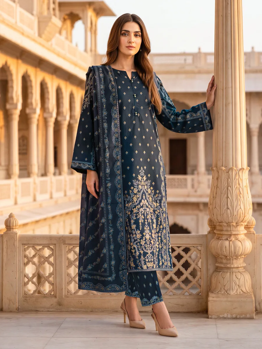 LimeLight — 3 Piece Slub Khaddar Suit (Unstitched)