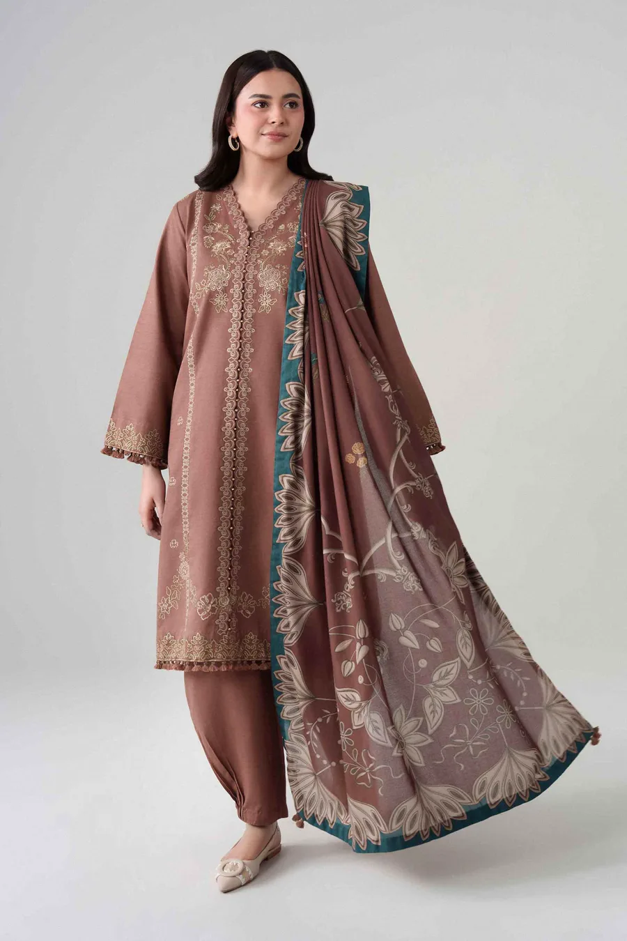 Nishat Linen — 3 Piece - Digital Printed Embroidered Suit - U3PE-NISHA26WV1-159