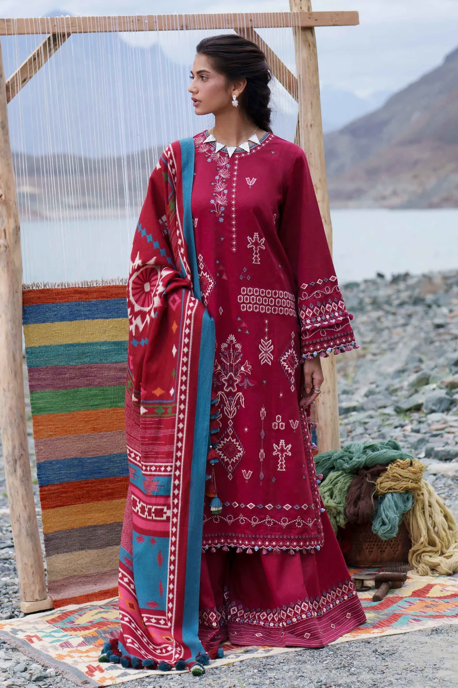 Nishat Linen — 3 Piece - Printed Embroidered Suit - U3PE-NISHA26WV1-200